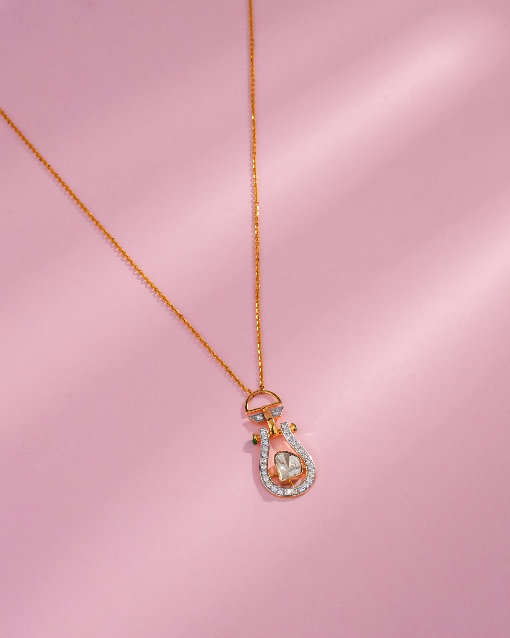 Ruchika Polki And Diamond Pendant