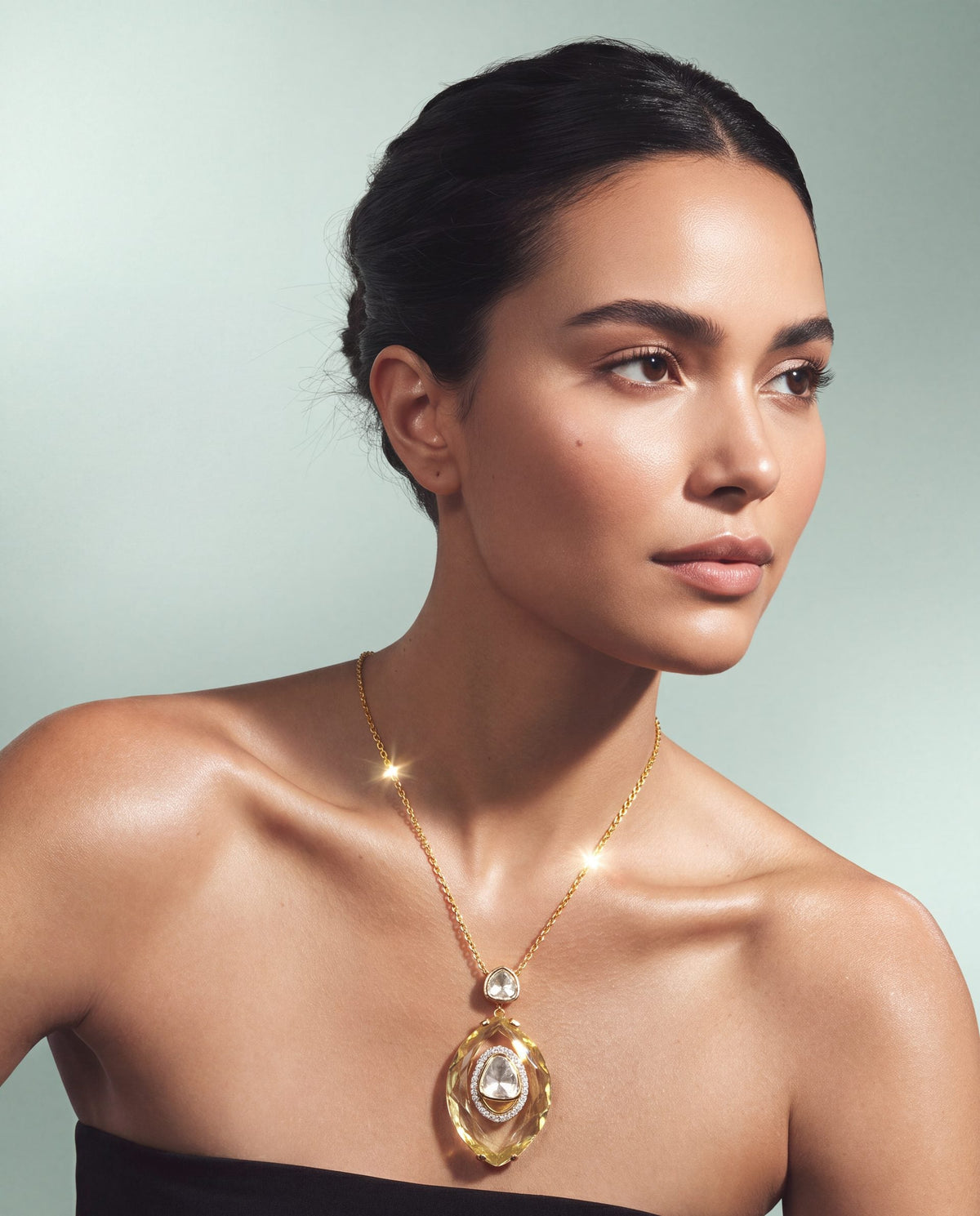 Mahi Polki And Diamond Pendant