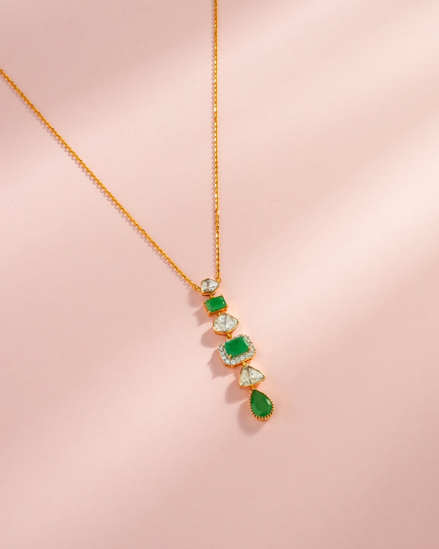 Rushika Polki And Diamond Pendant