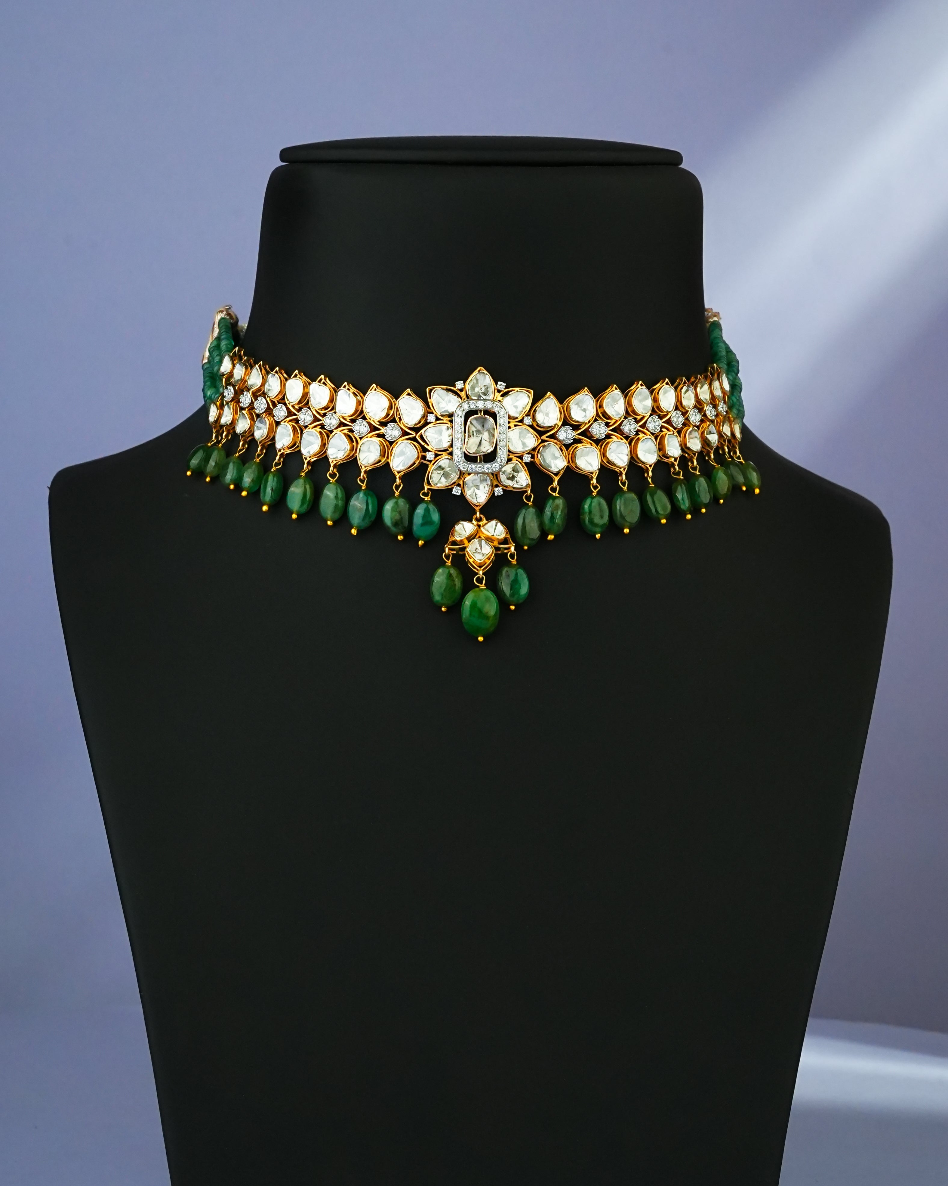 Nia Polki And Diamond Long Earrings