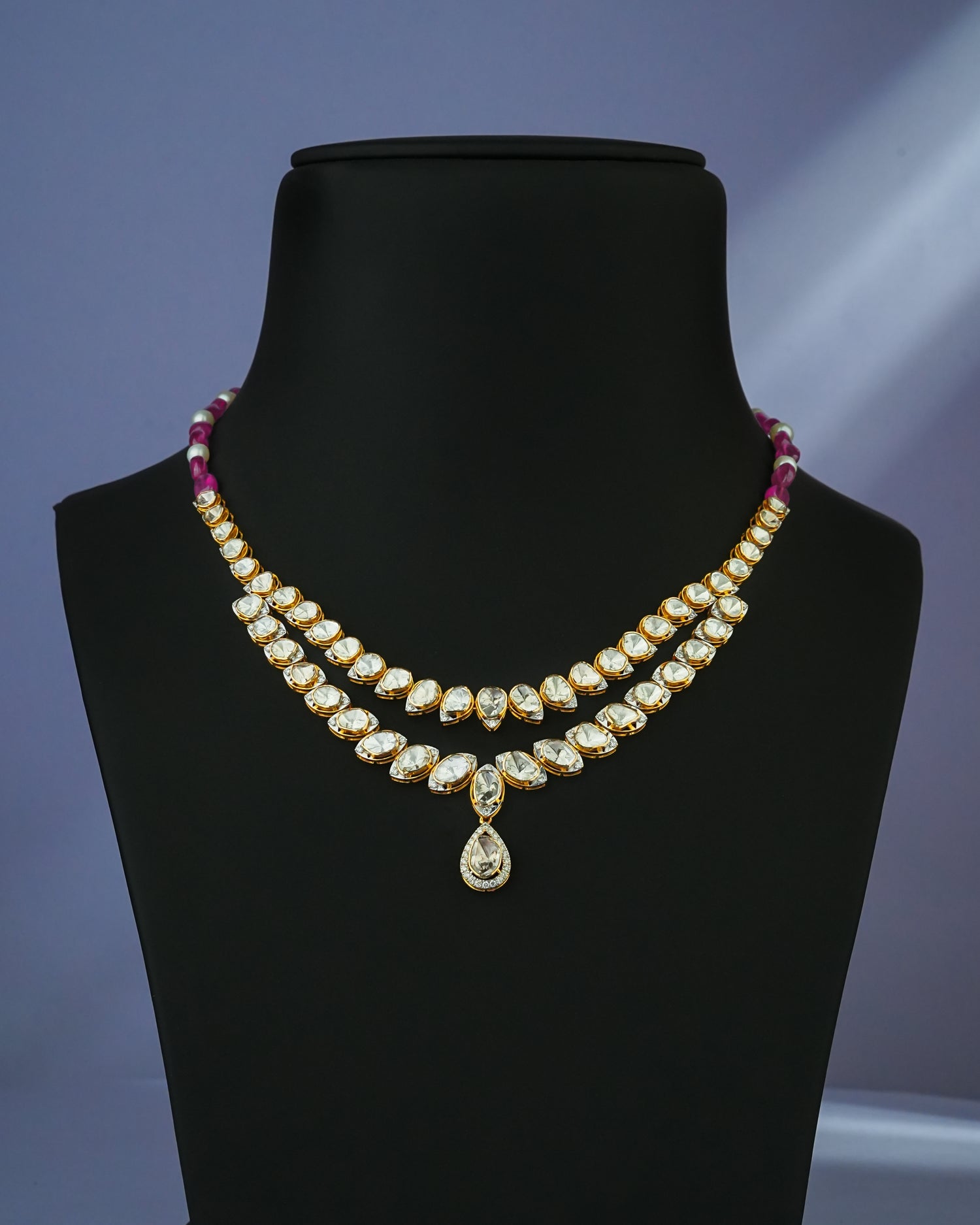Firoza Polki And Diamond Necklace