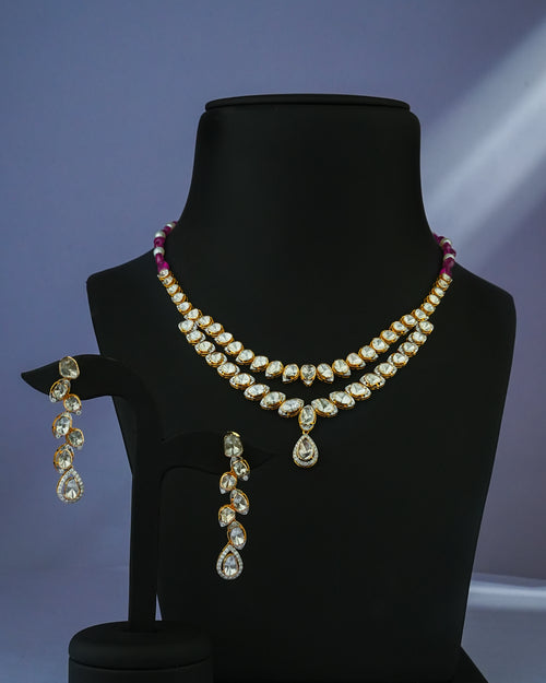 Firoza Polki And Diamond Necklace