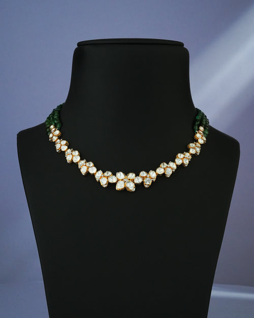 Fathima Polki And Diamond Necklace