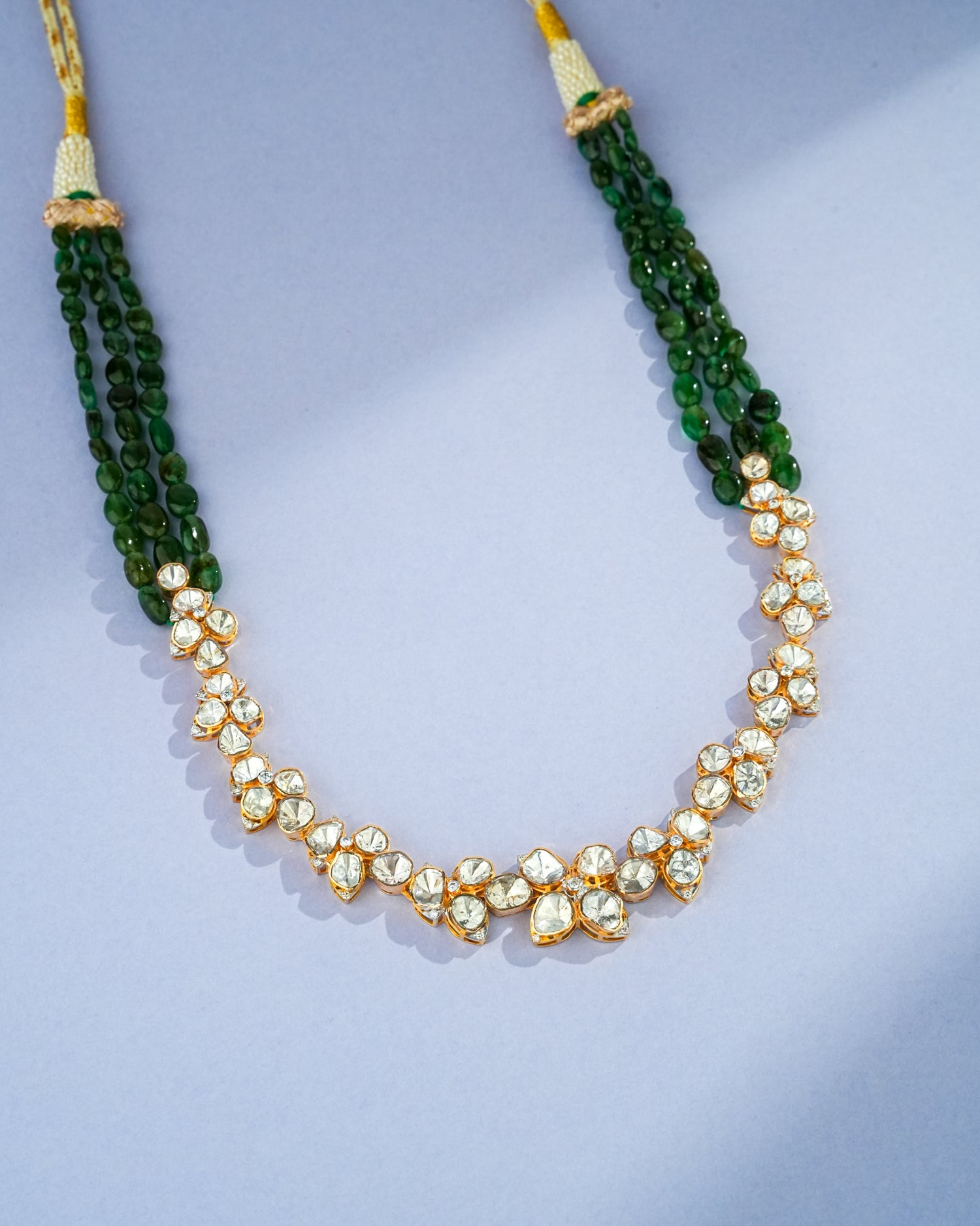 Fathima Polki And Diamond Necklace