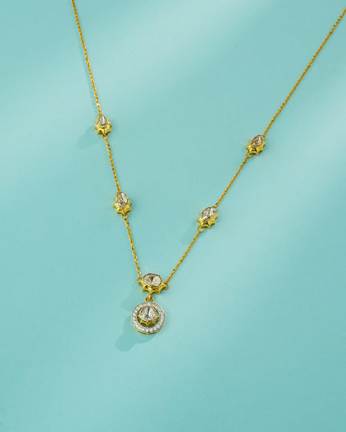 Trisha Polki And Diamond Pendant