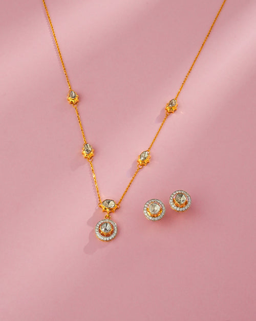 Trisha Polki And Diamond Pendant