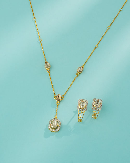 Jeevika Polki And Diamond Pendant