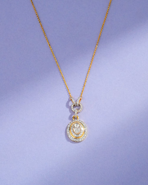 Maya Polki And Diamond Pendant