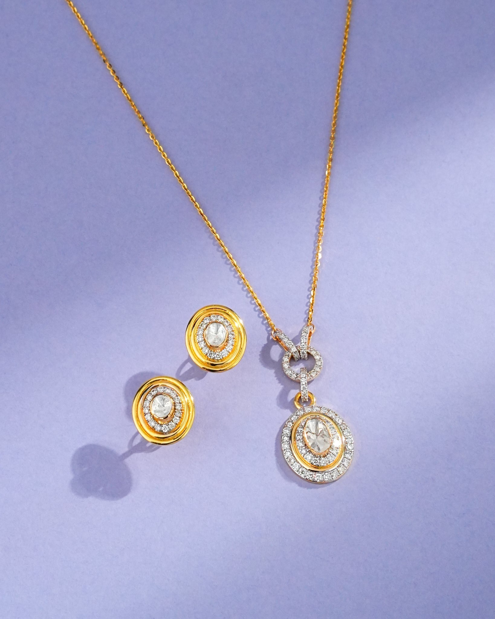 Maya Polki And Diamond Pendant