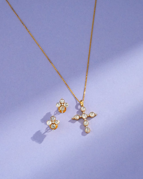 Kaveri Polki And Diamond Hoops