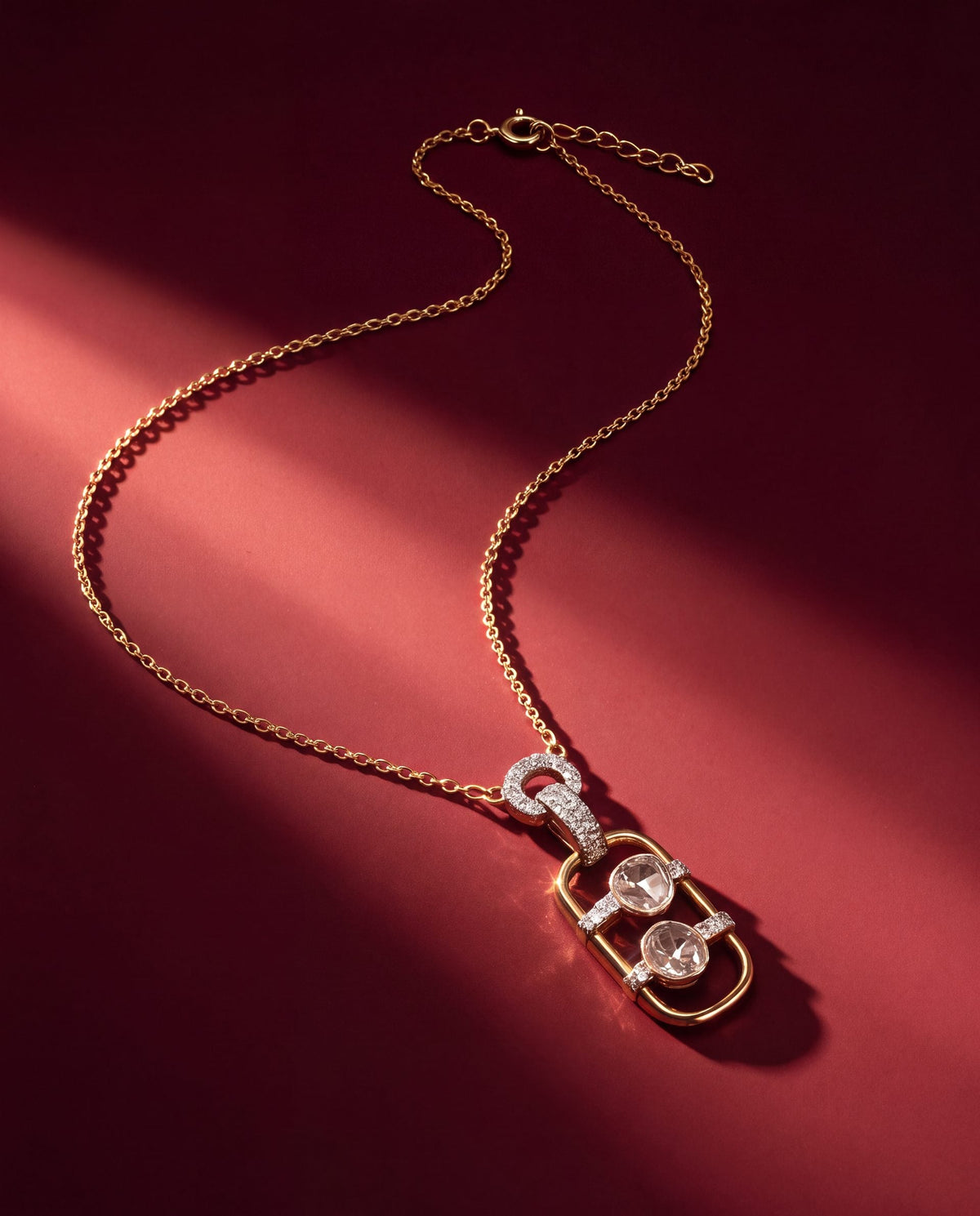 Neha Polki And Diamond Pendant