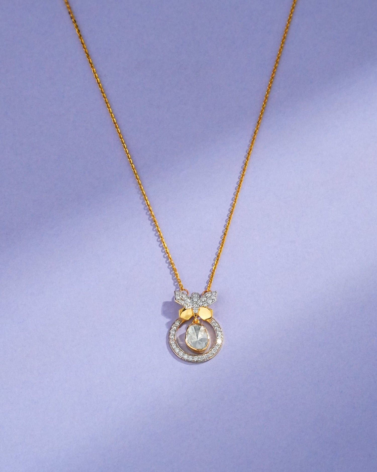 Tanvi Polki And Diamond Pendant