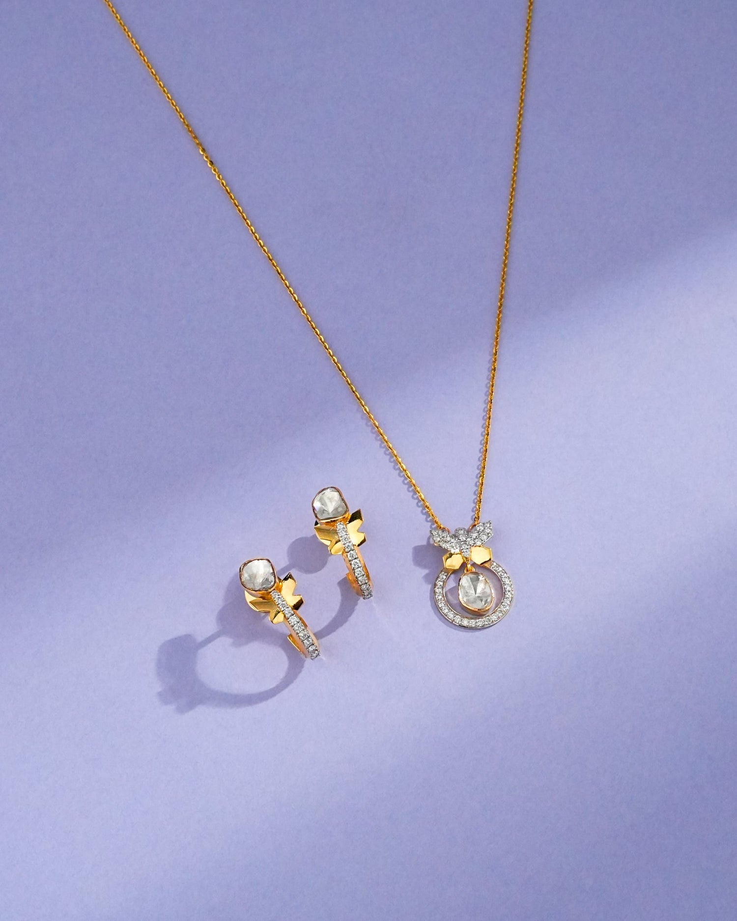 Tanvi Polki And Diamond Pendant