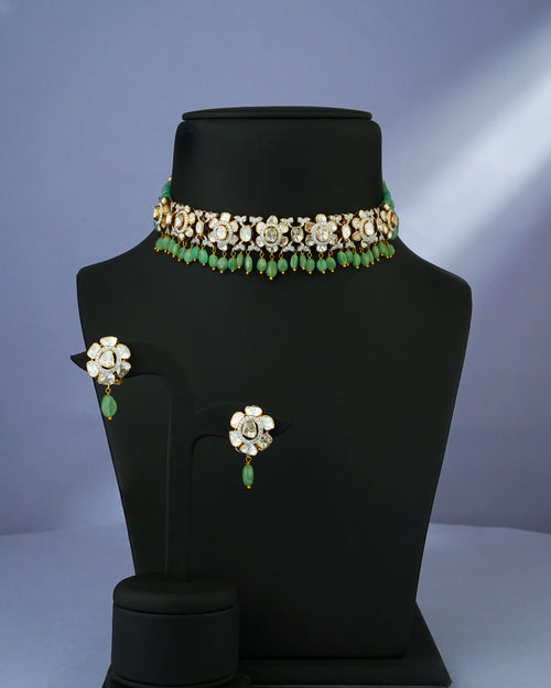 Jahnavi Polki And Diamond Tops