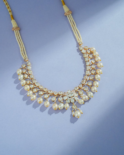 Vibhuti Polki And Diamond Necklace