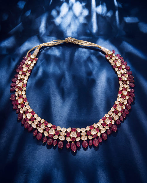 Dhwani Polki And Diamond Necklace