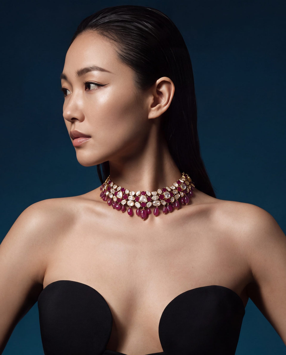 Krandasi Polki And Diamond Necklace