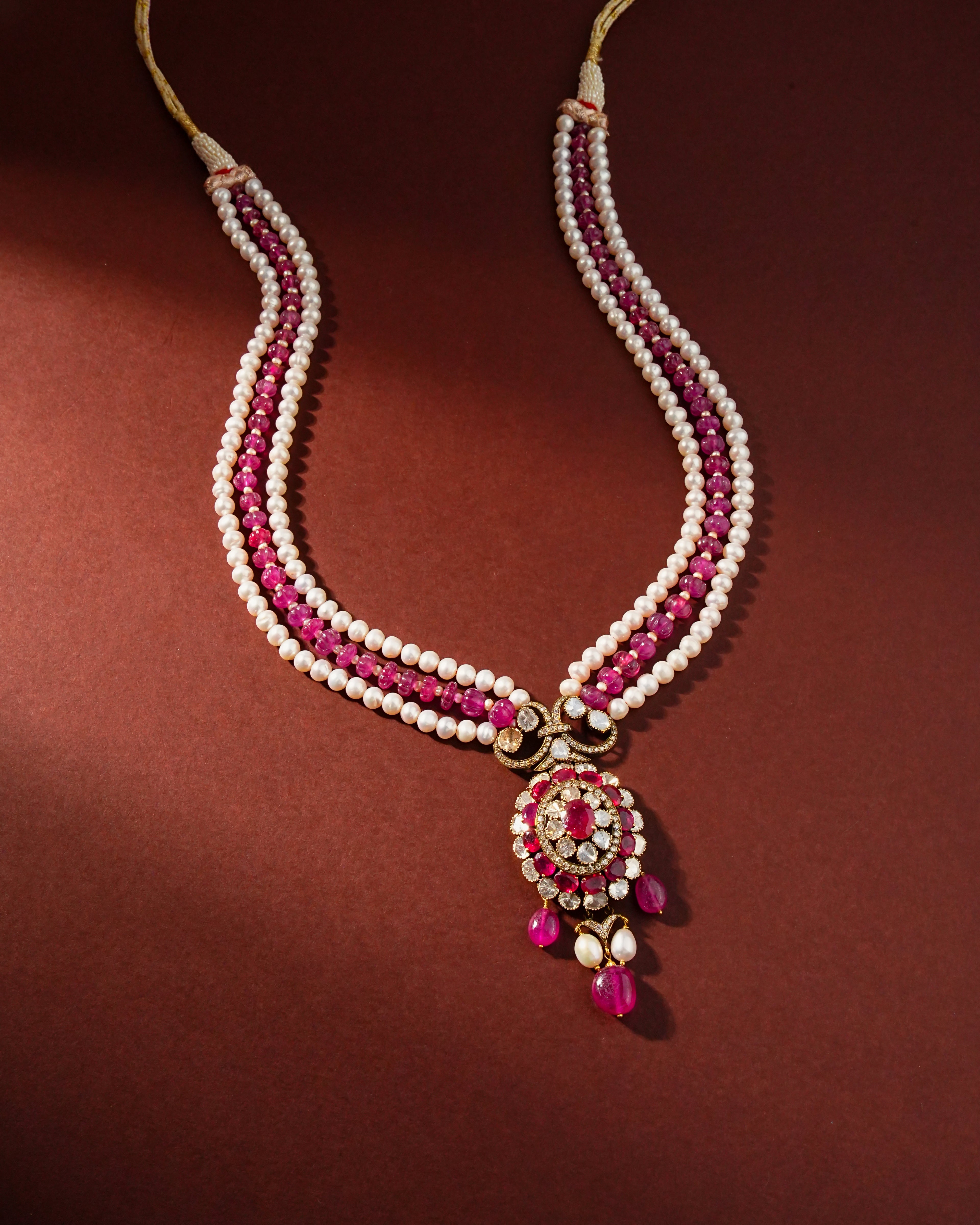 Evie Polki And Diamond Bead Pendant