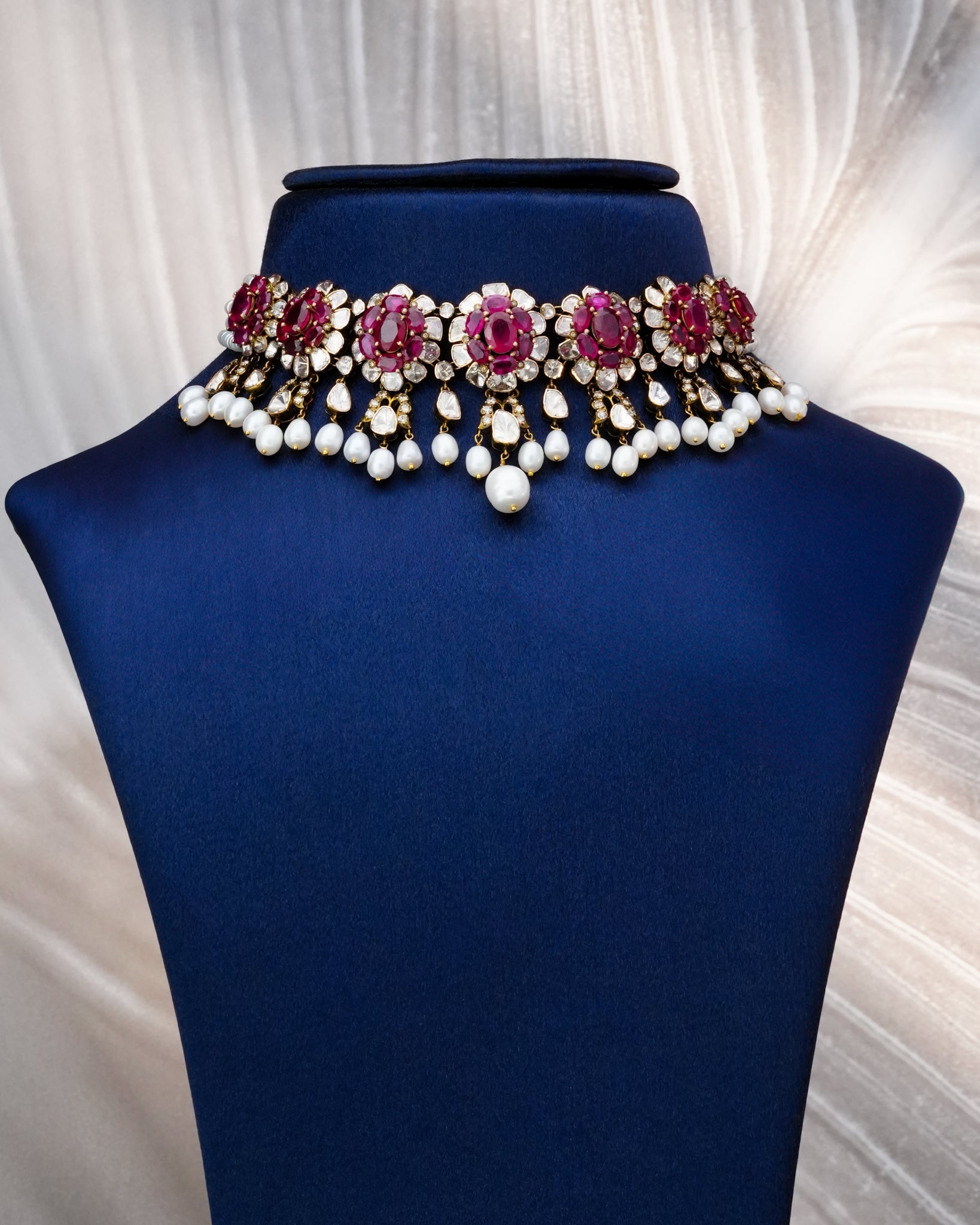 Nazilla Polki And Diamond Choker