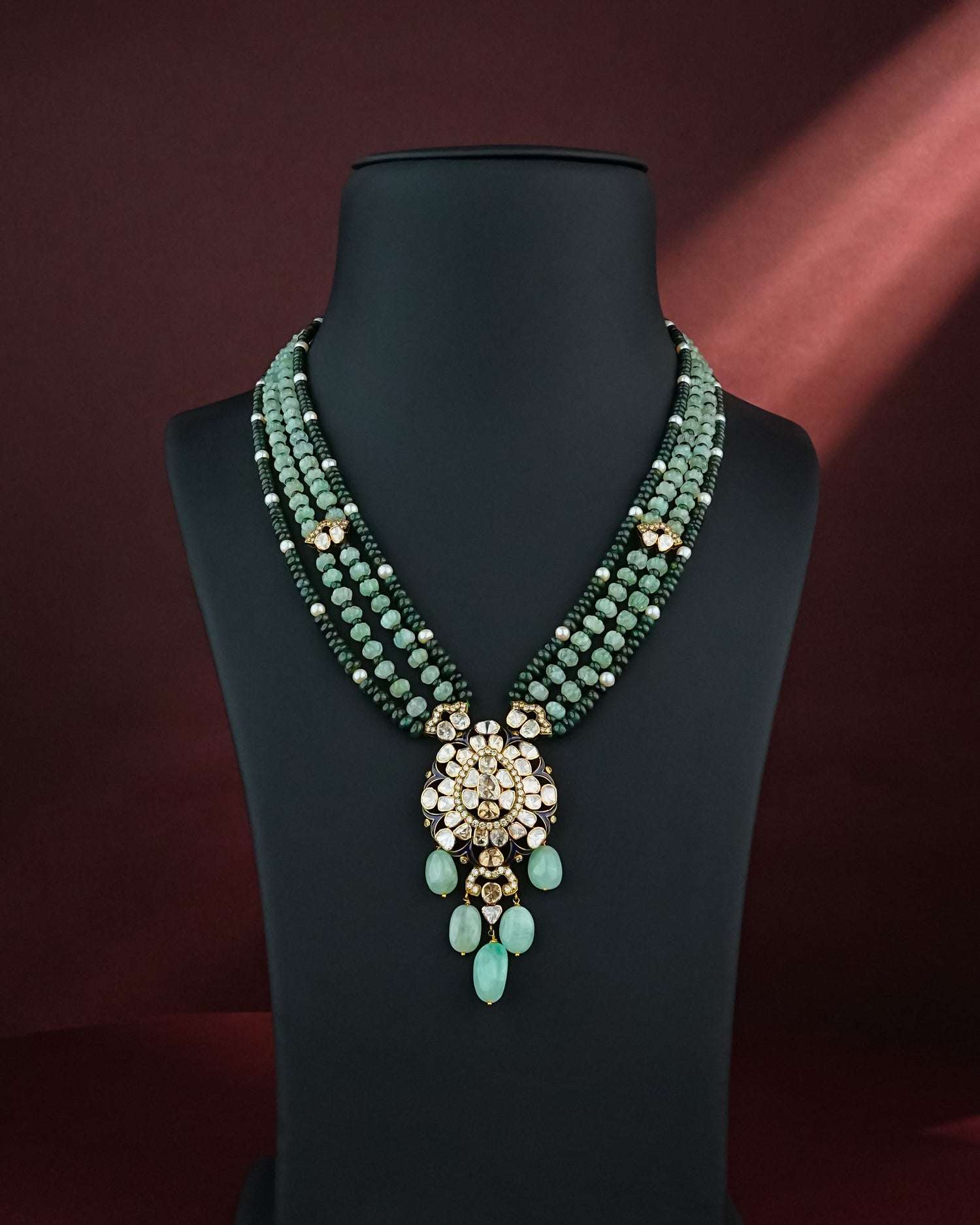 Aria Polki And Diamond Bead Pendant