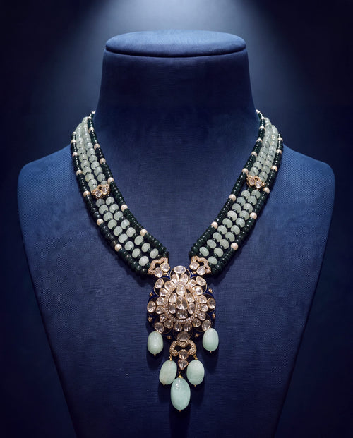 Aria Polki And Diamond Bead Pendant