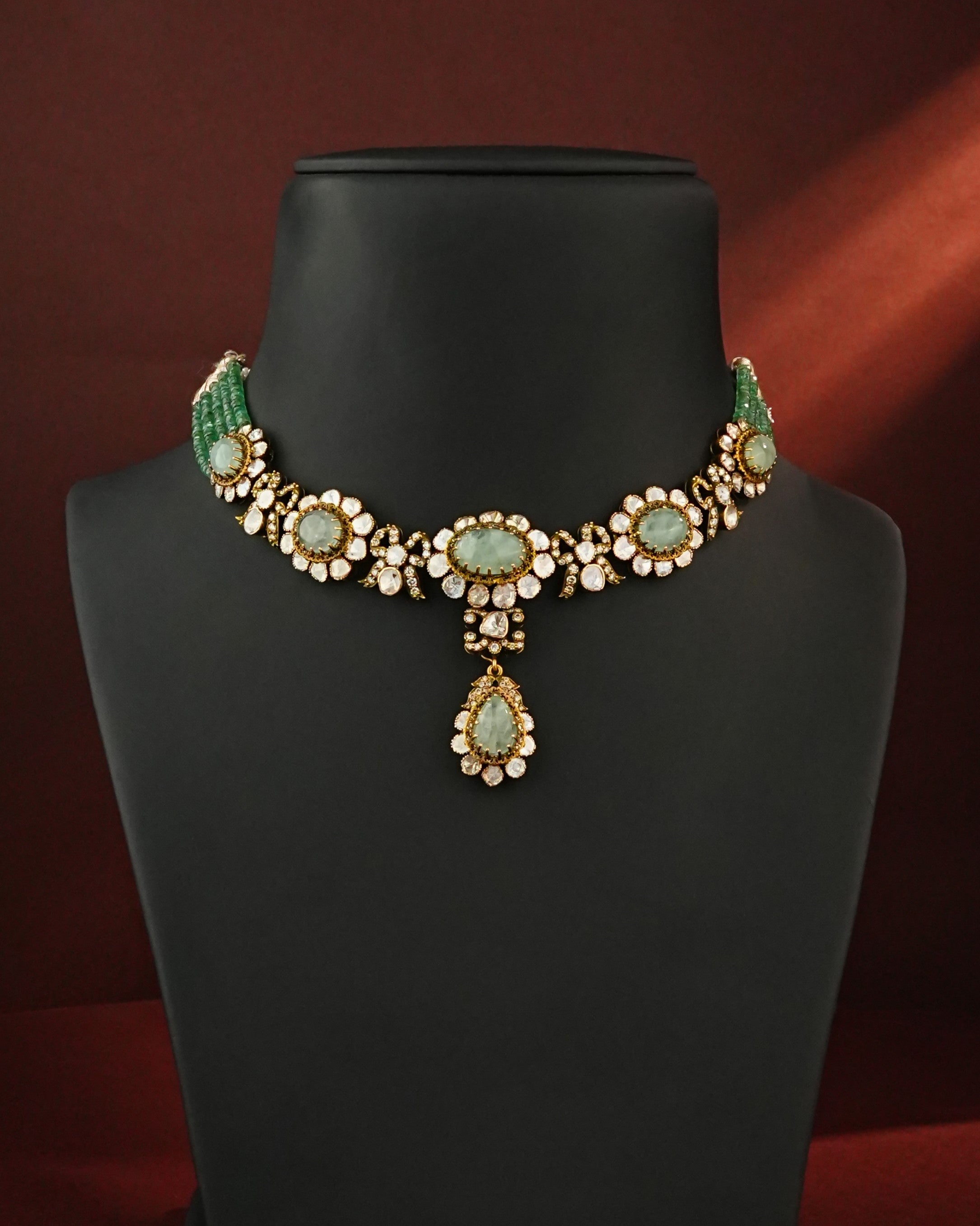 Tia Polki And Diamond Bead Pendant