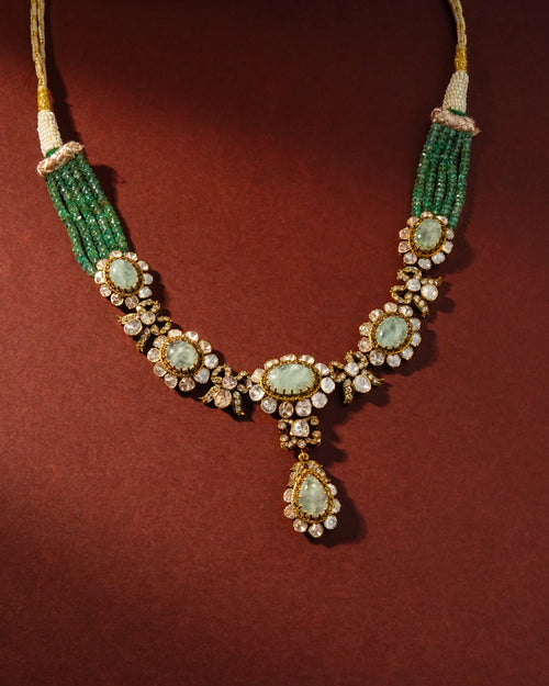 Tia Polki And Diamond Bead Pendant