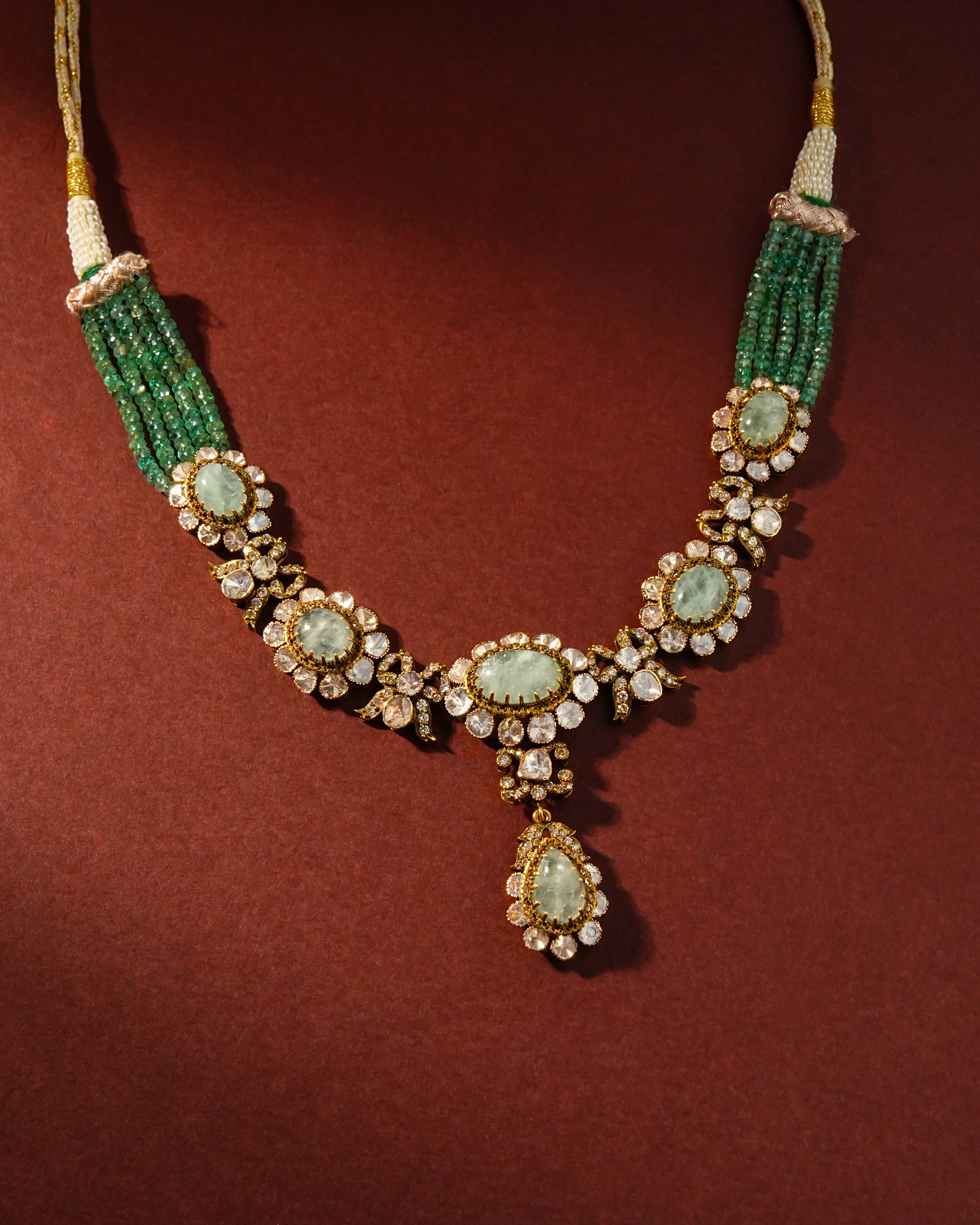 Tia Polki And Diamond Bead Pendant
