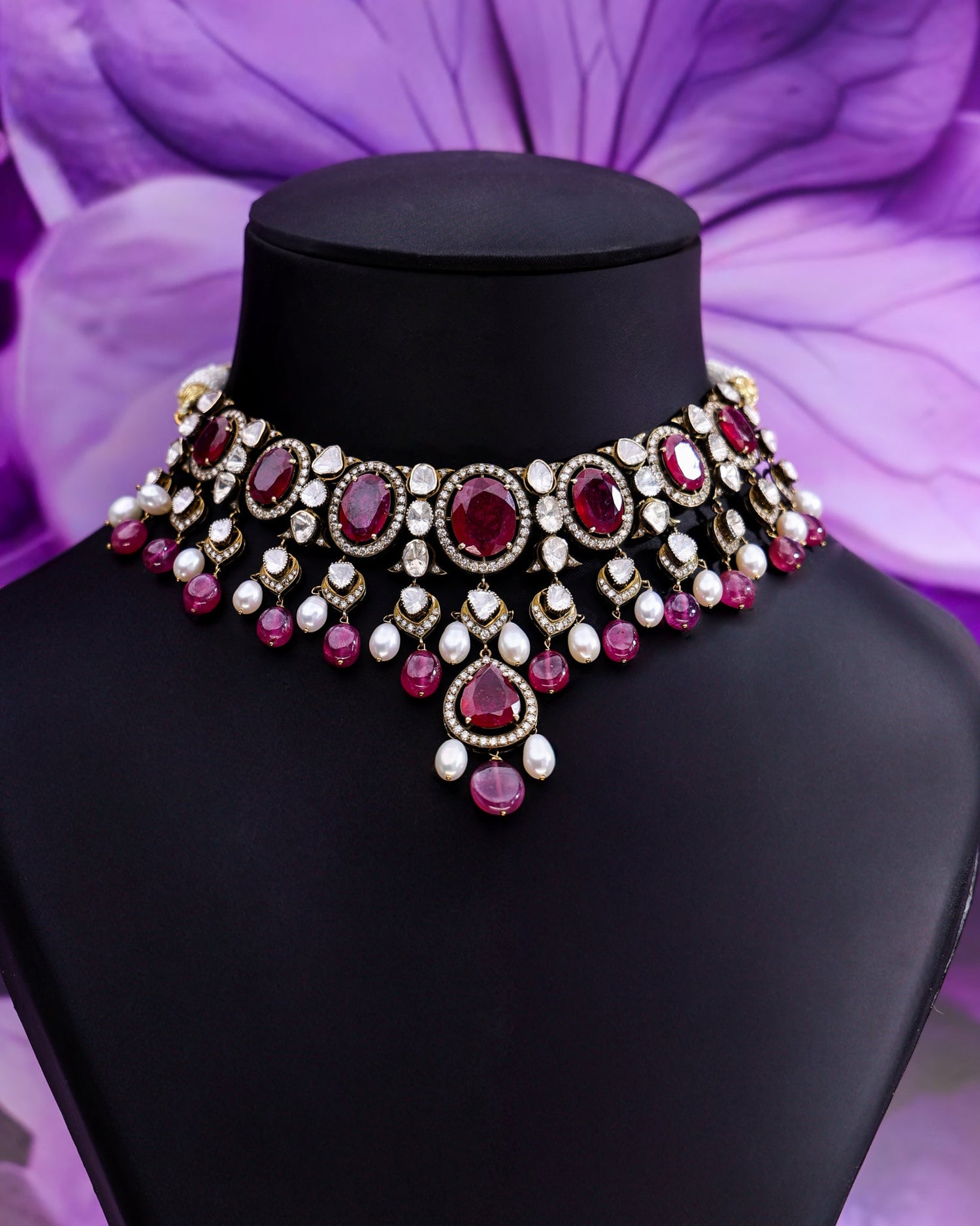 Lia Polki And Diamond Choker