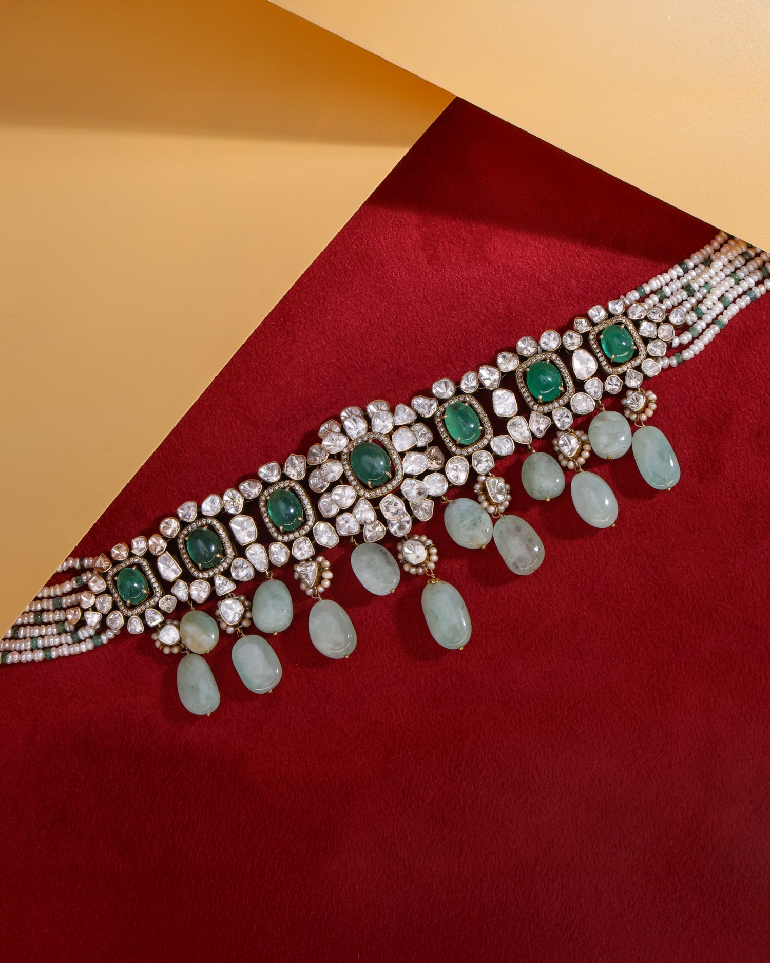 Mystia Polki And Diamond Choker