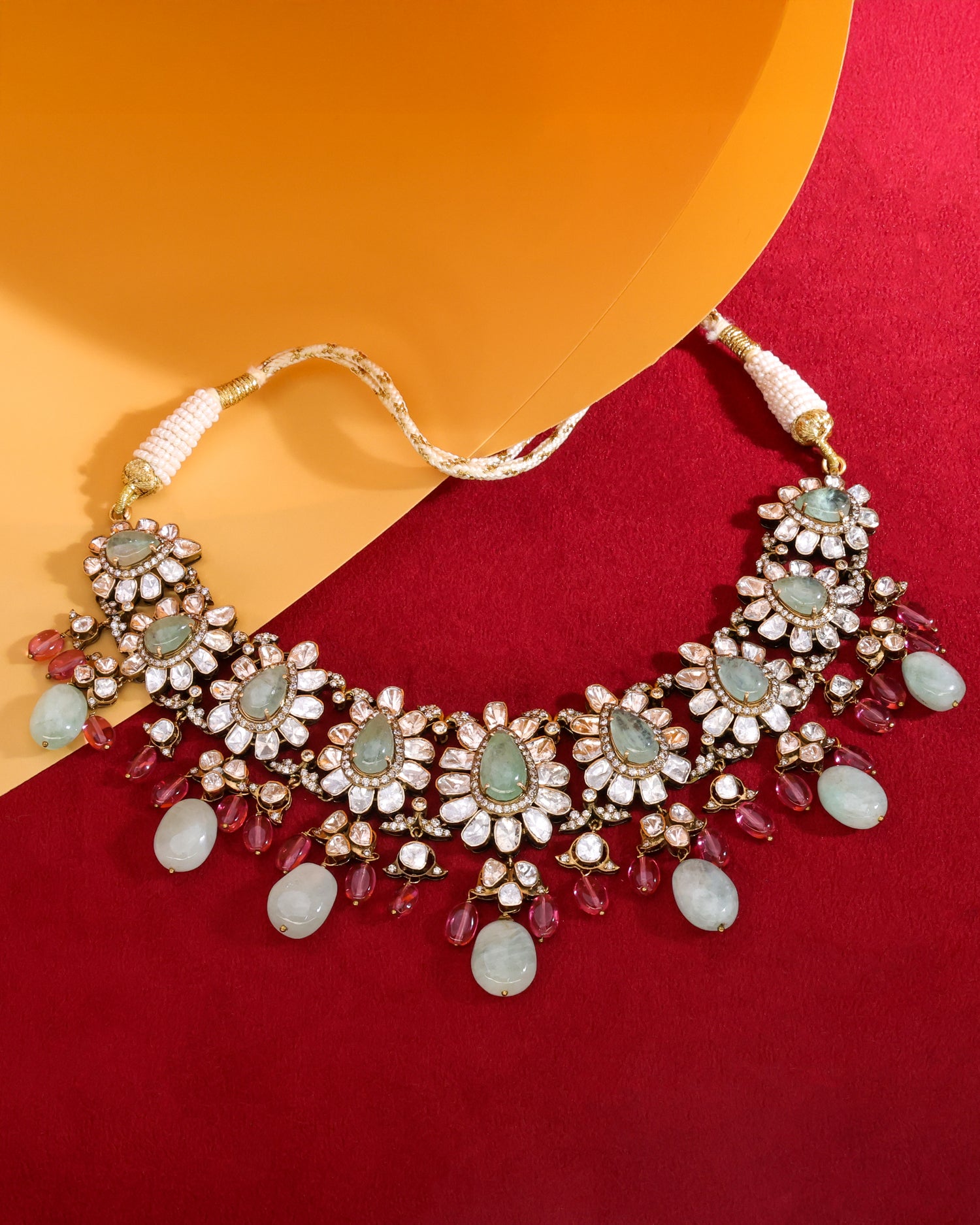 Elivya Polki And Diamond Necklace