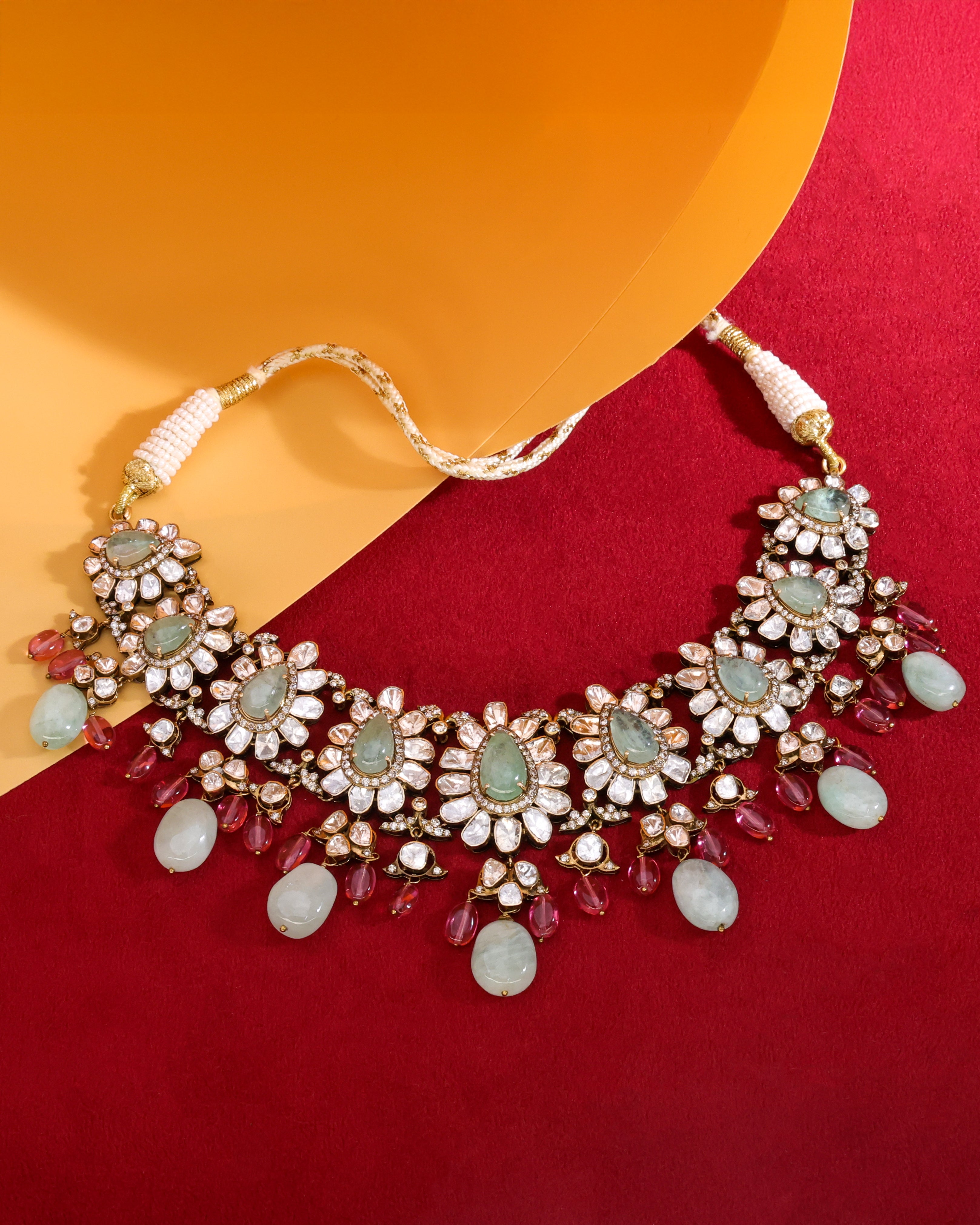 Elivya Polki And Diamond Necklace