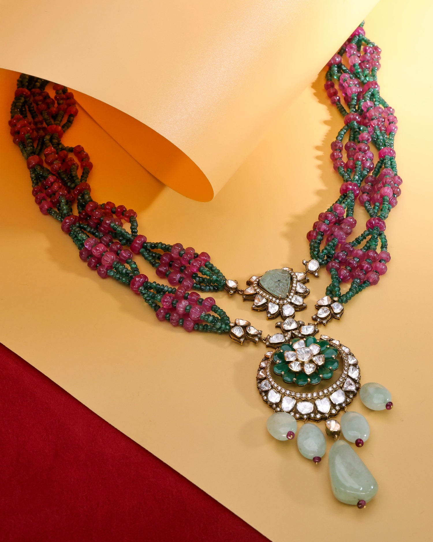 Adriana Polki And Diamond Bead Pendant