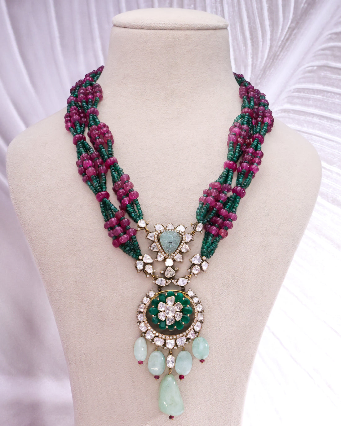 Adriana Polki And Diamond Bead Pendant