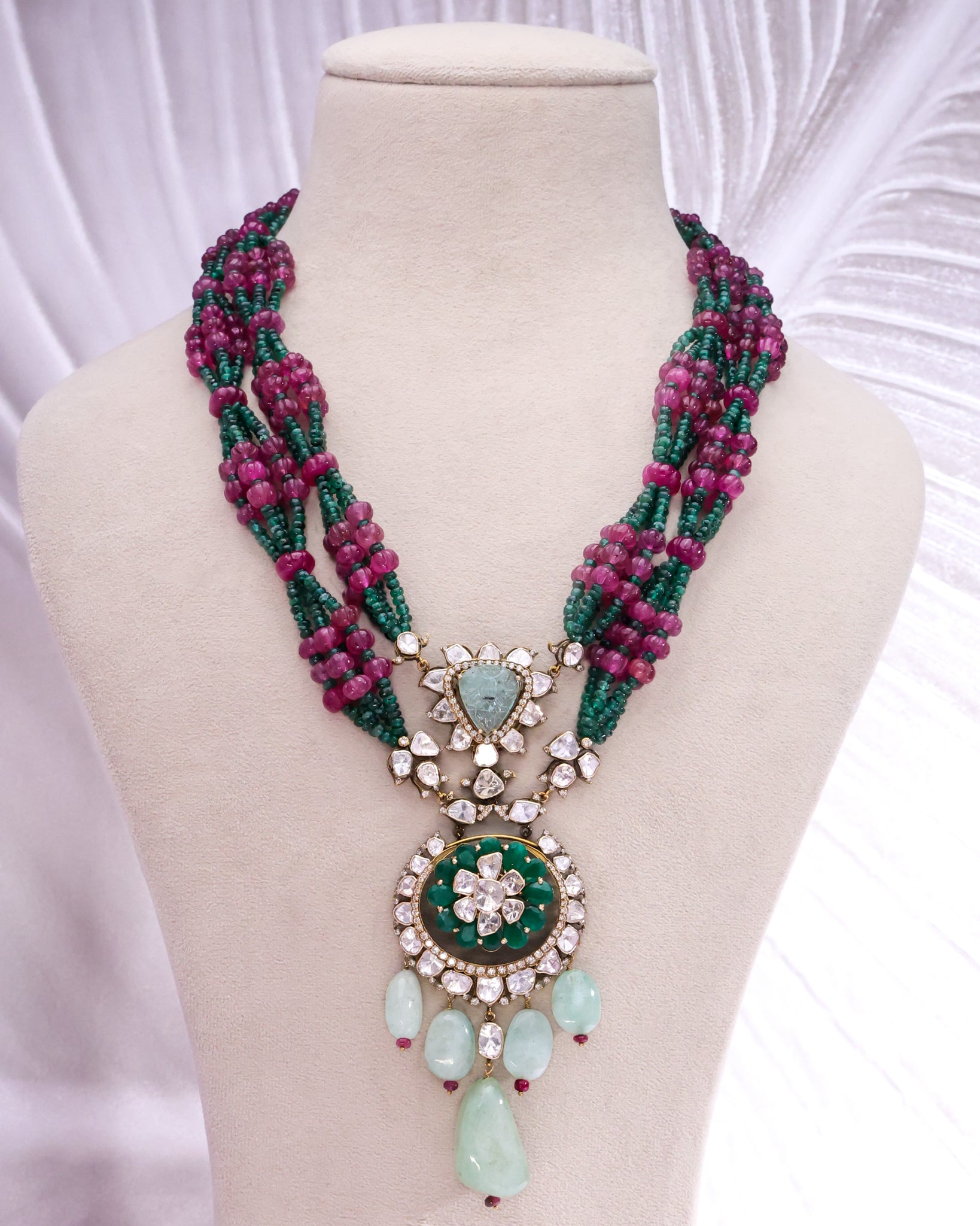 Adriana Polki And Diamond Bead Pendant