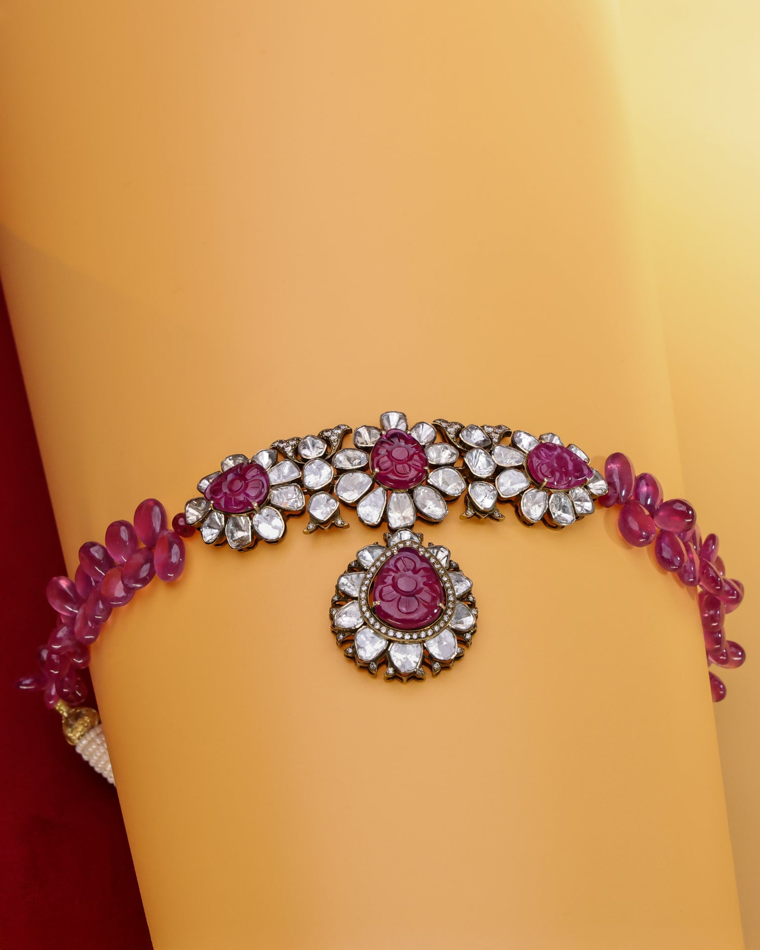 Siora Polki And Diamond Bead Choker