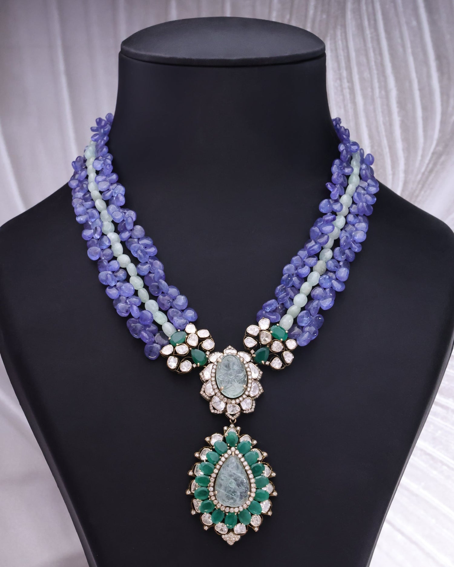 Ester Polki And Diamond Bead Pendent