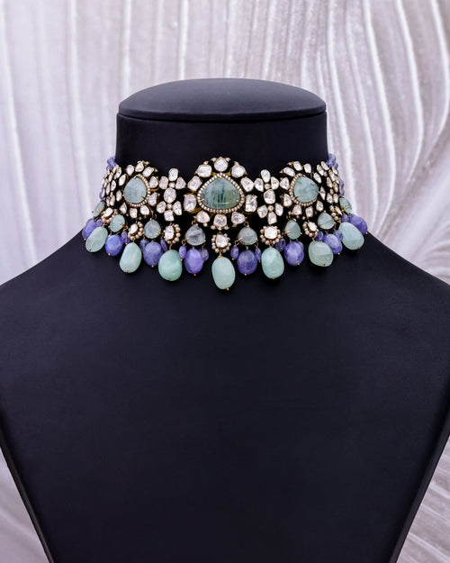 Astrid Polki And Diamond Bead Choker