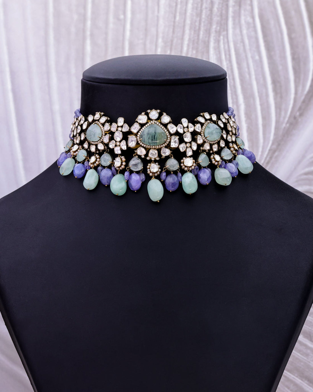Astrid Polki And Diamond Bead Choker