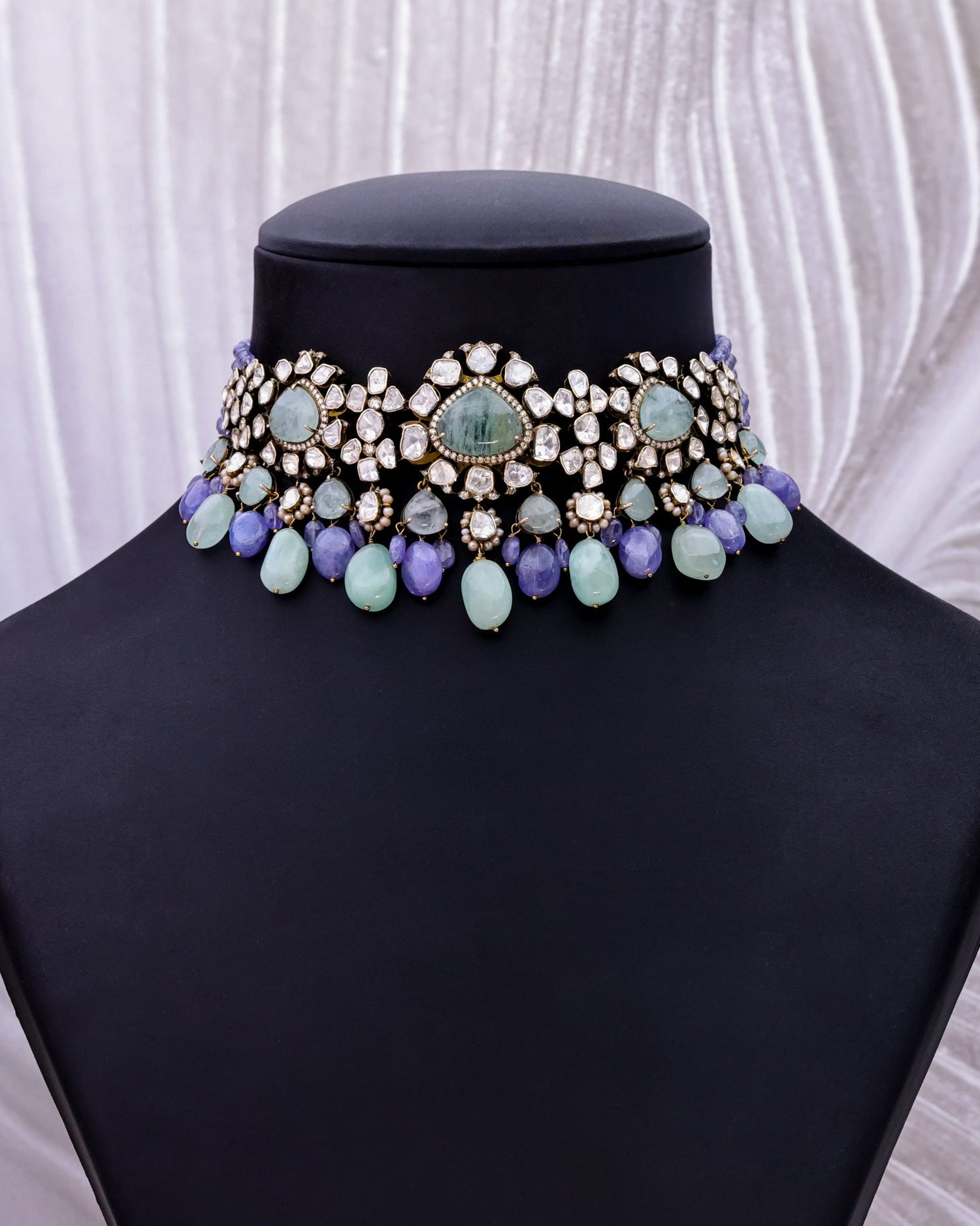 Astrid Polki And Diamond Bead Choker