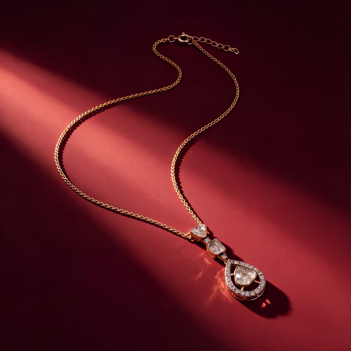 Devashri Polki And Diamond Pendant