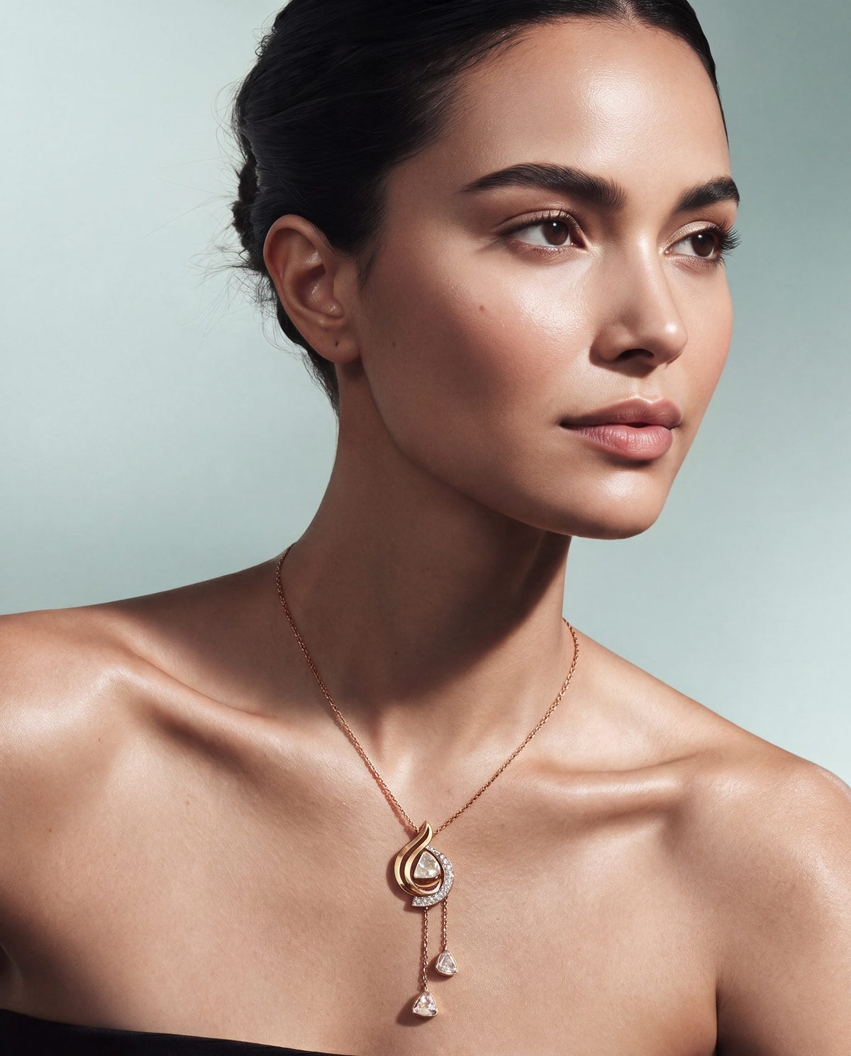 Yasna Polki And Diamond Pendant