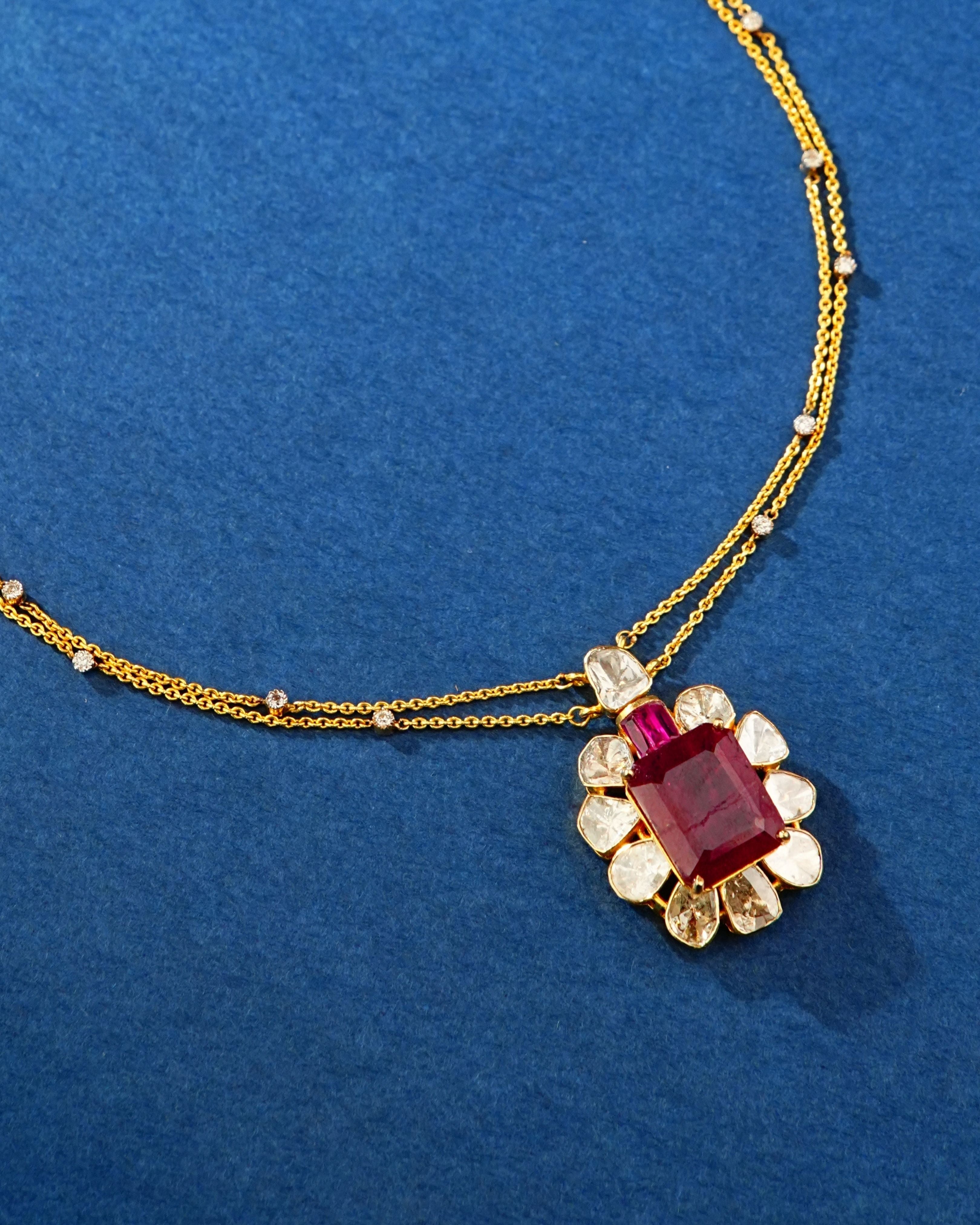 Aarita Polki And Diamond Pendant