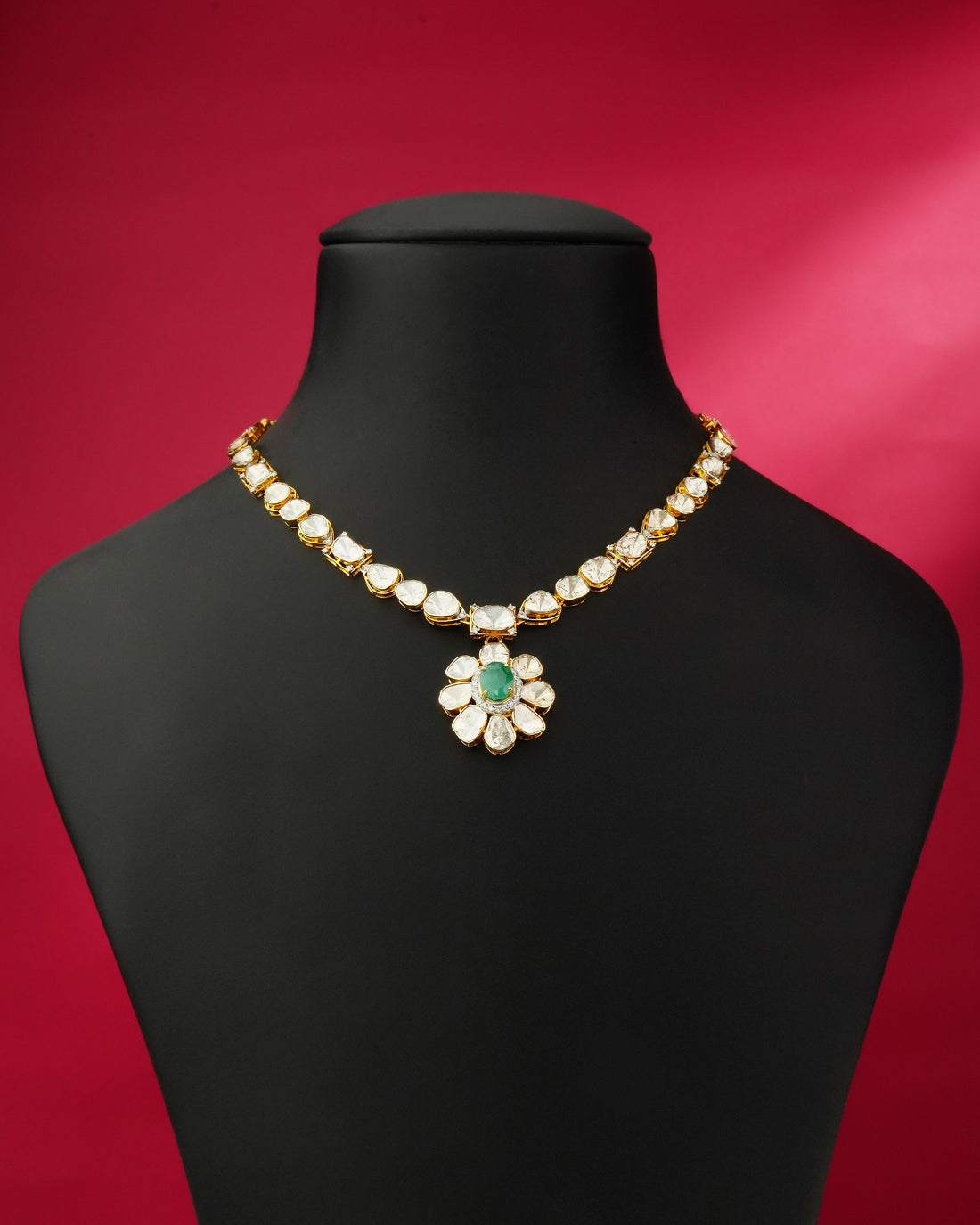 Vishala Polki And Diamond Necklace