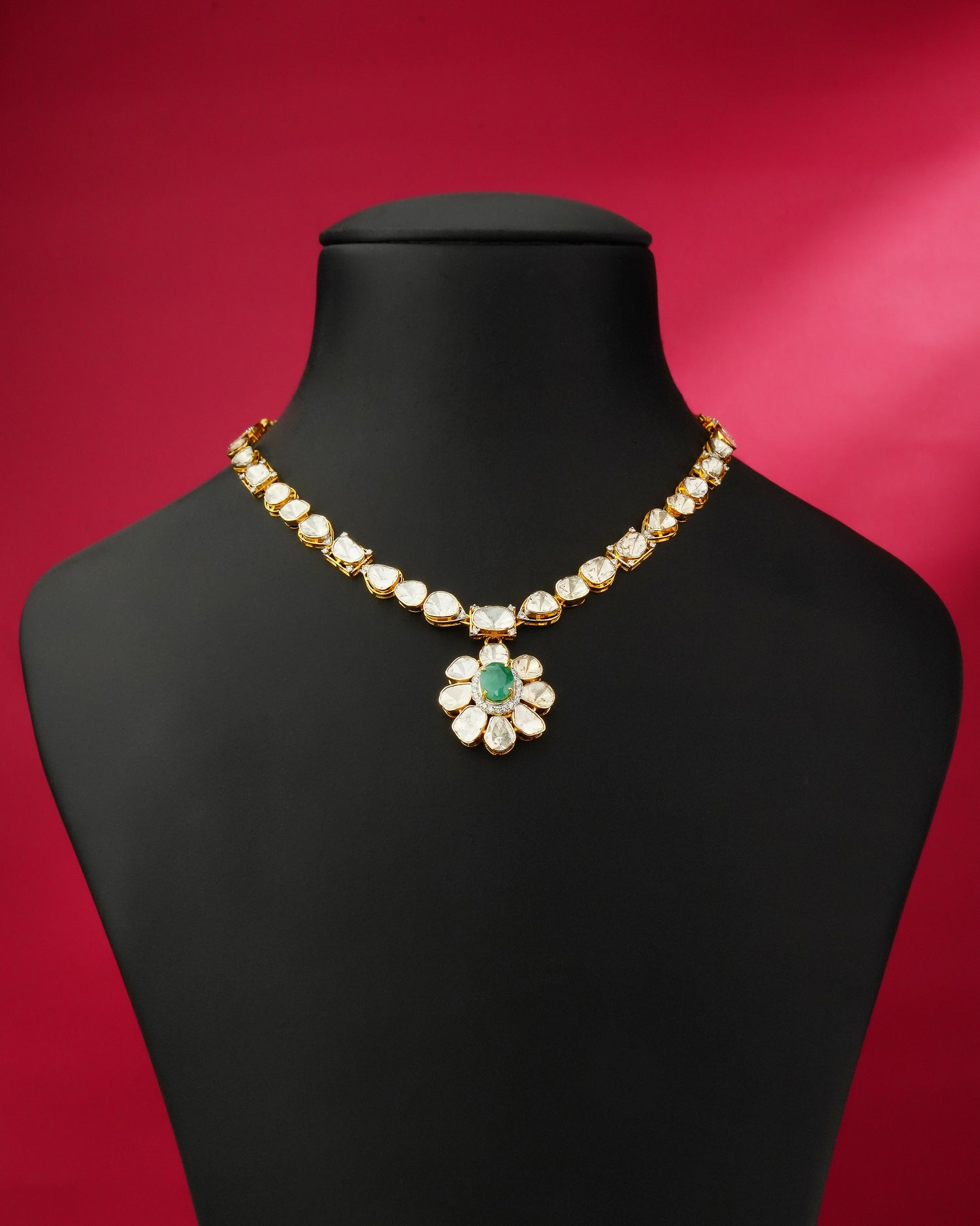 Vishala Polki And Diamond Necklace