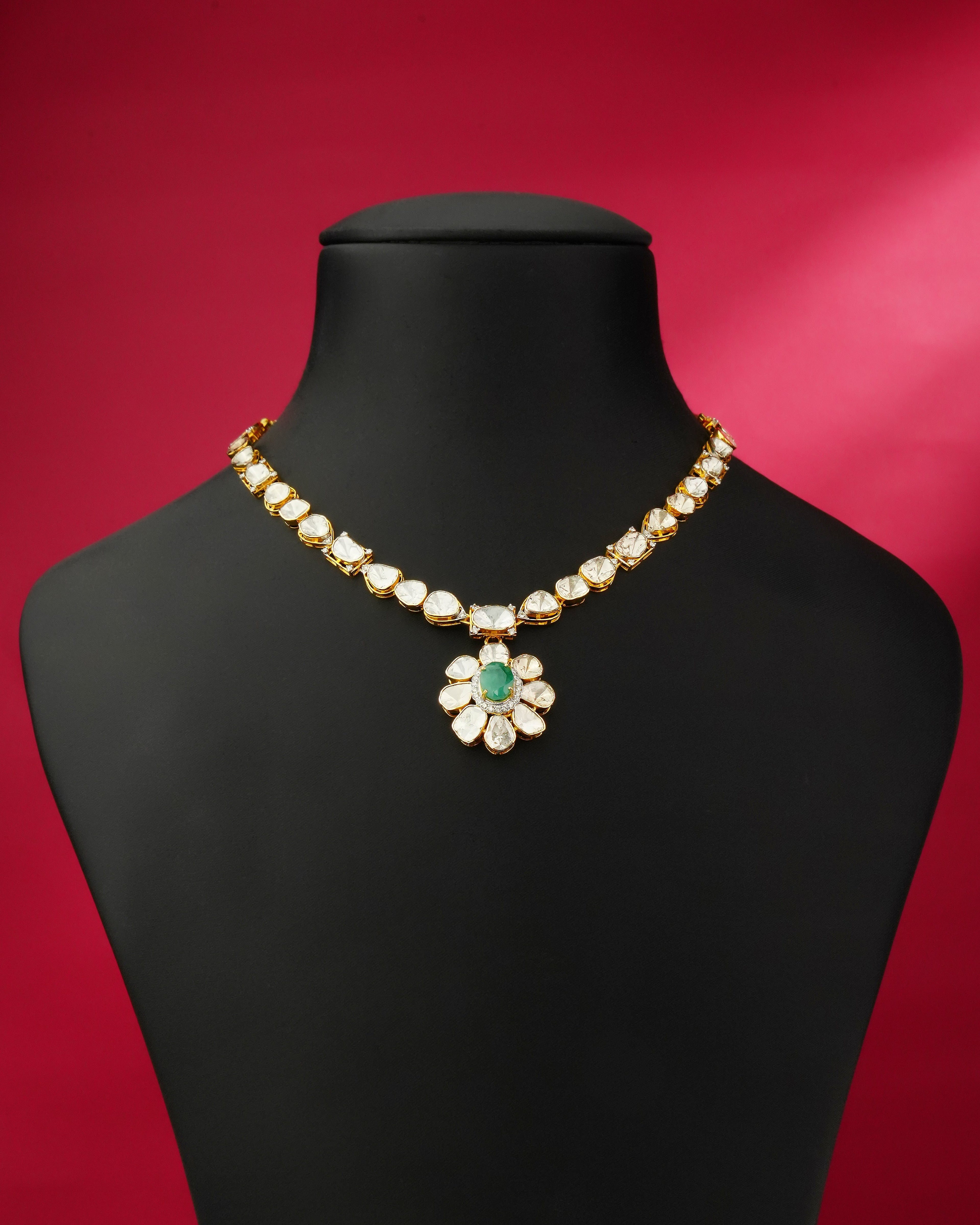 Vishala Polki And Diamond Necklace