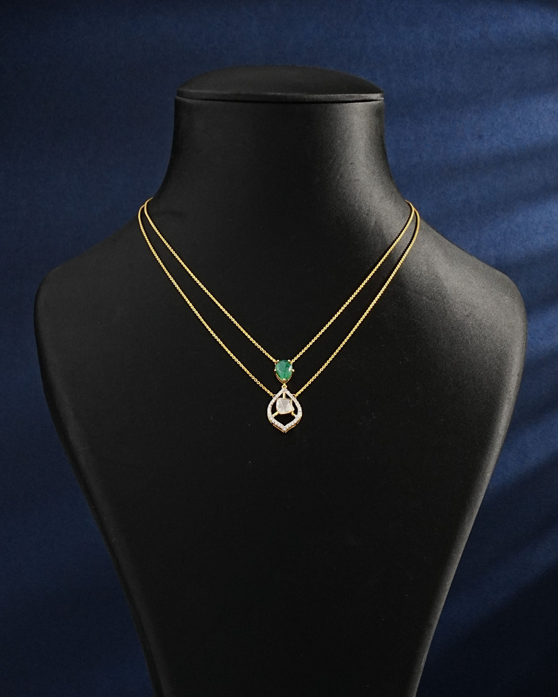 Kirti Polki And Diamond Pendant