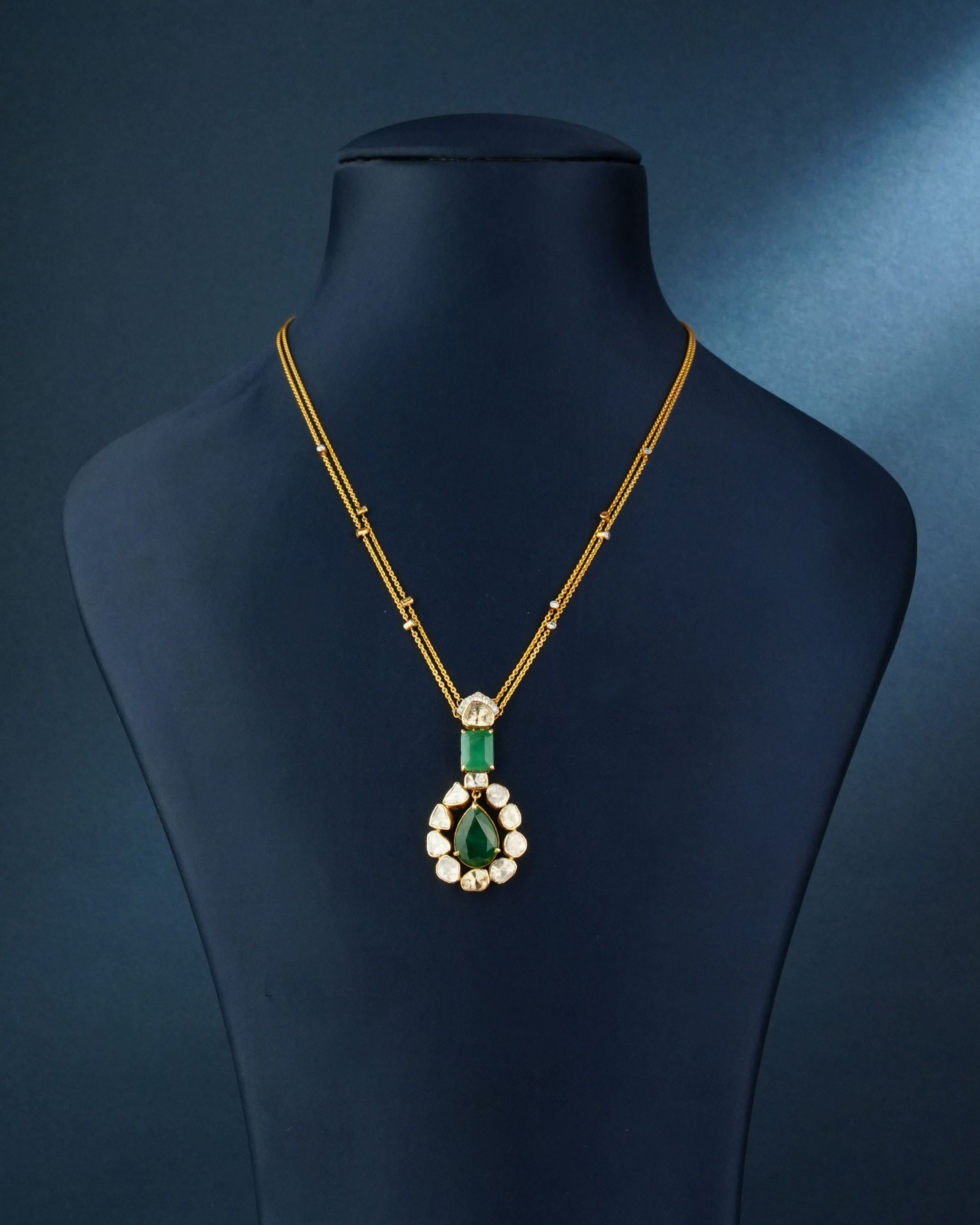 Chaetali Polki And Diamond Pendant