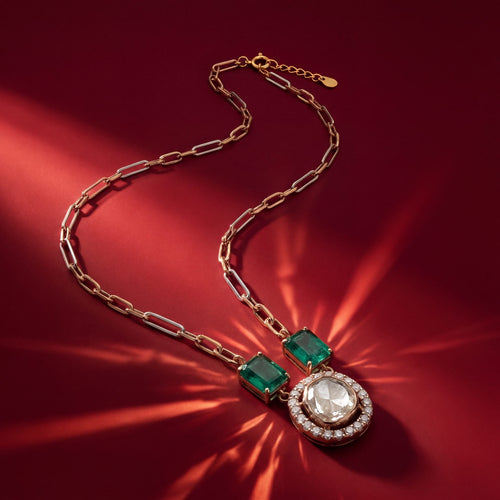 Ekta Polki And Diamond Pendant