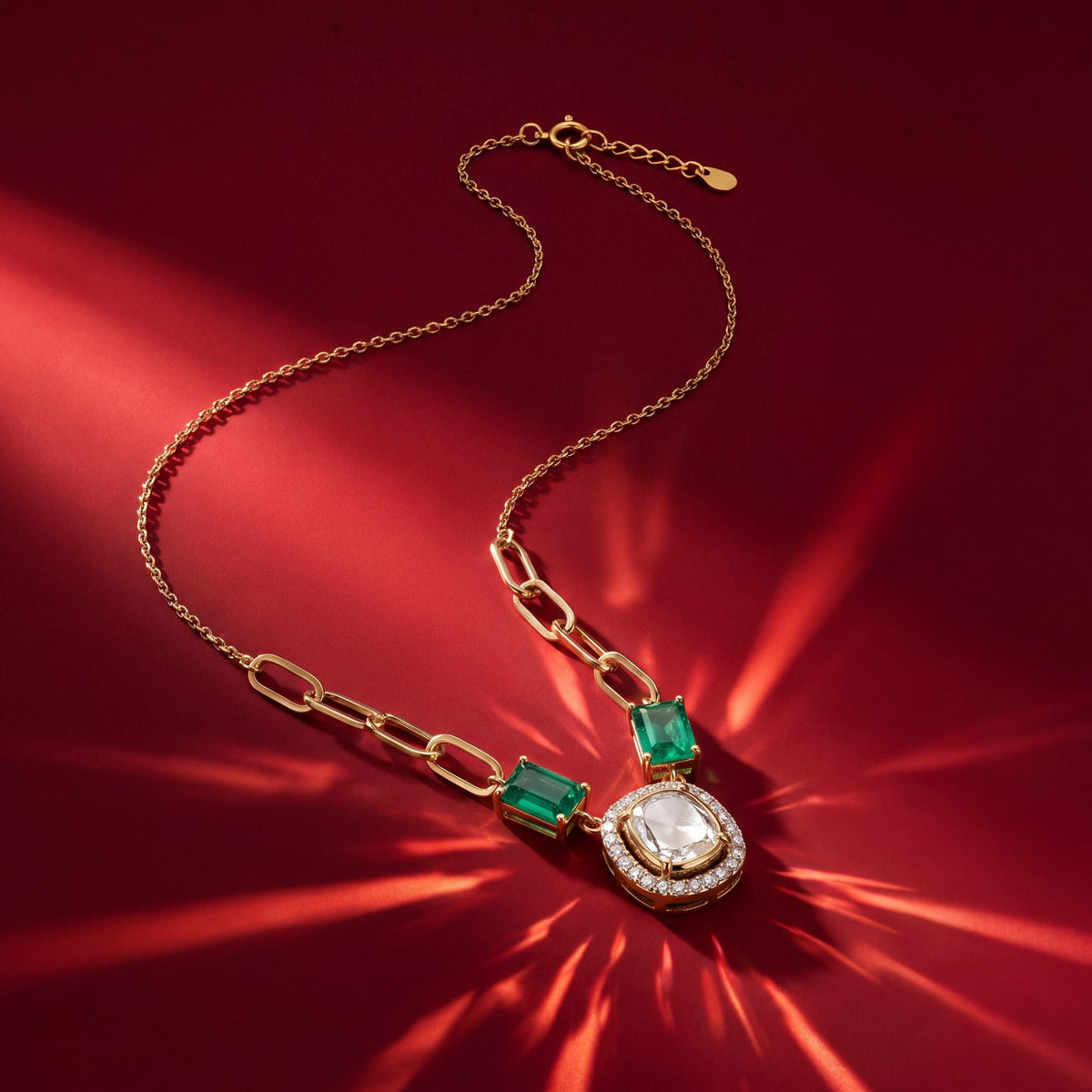 Ekta Polki And Diamond Pendant